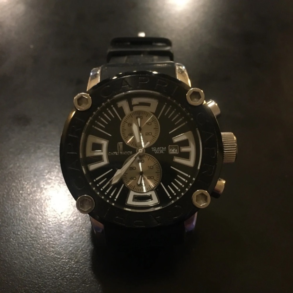 Capri Watch Company - Chrono 4 Rocks Over Black
